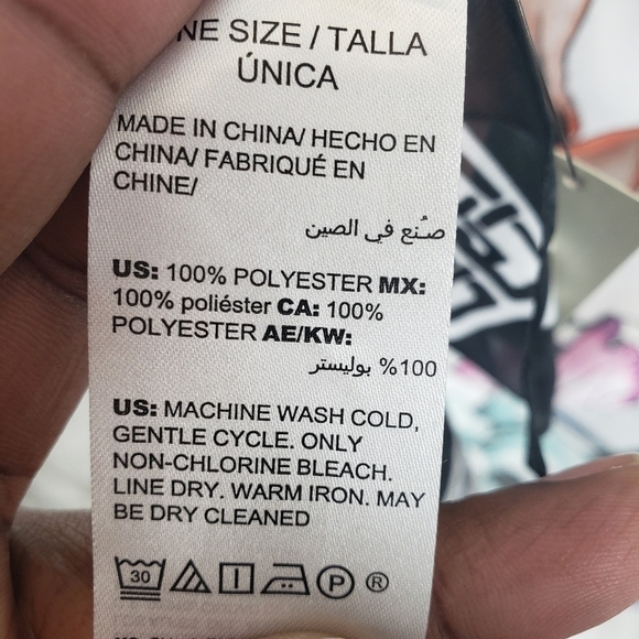 NWT Chico's Satin Floral White Multicolored Scarf - Picture 4 of 5